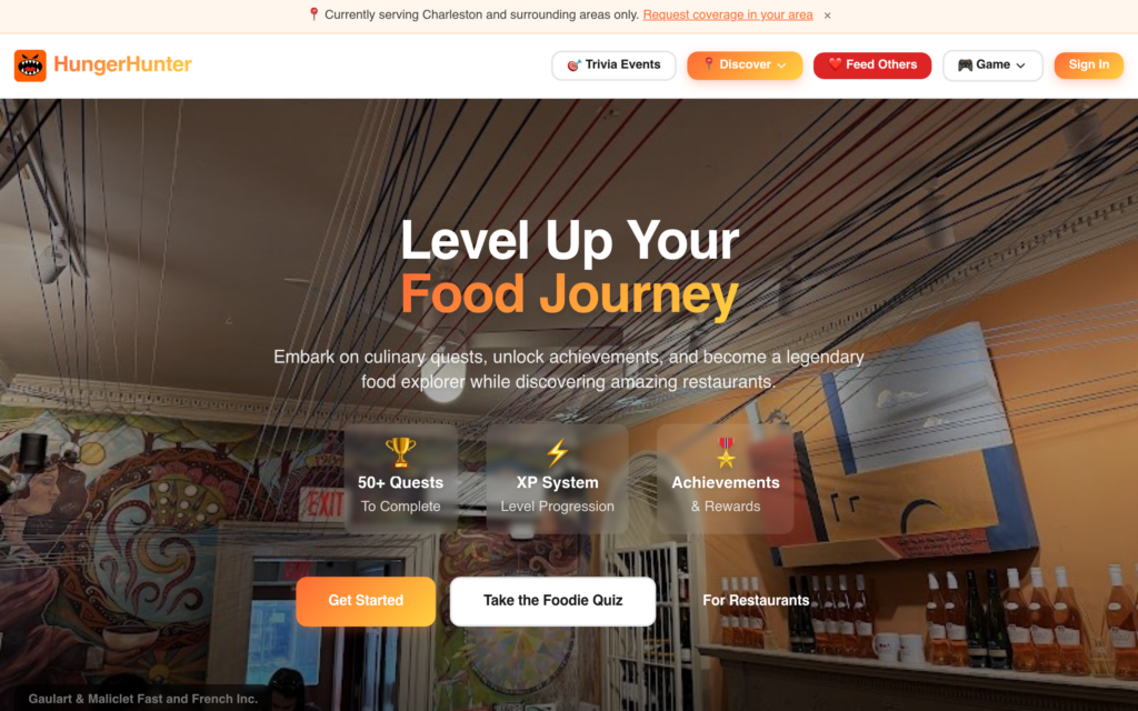HungerHunter.com screenshot