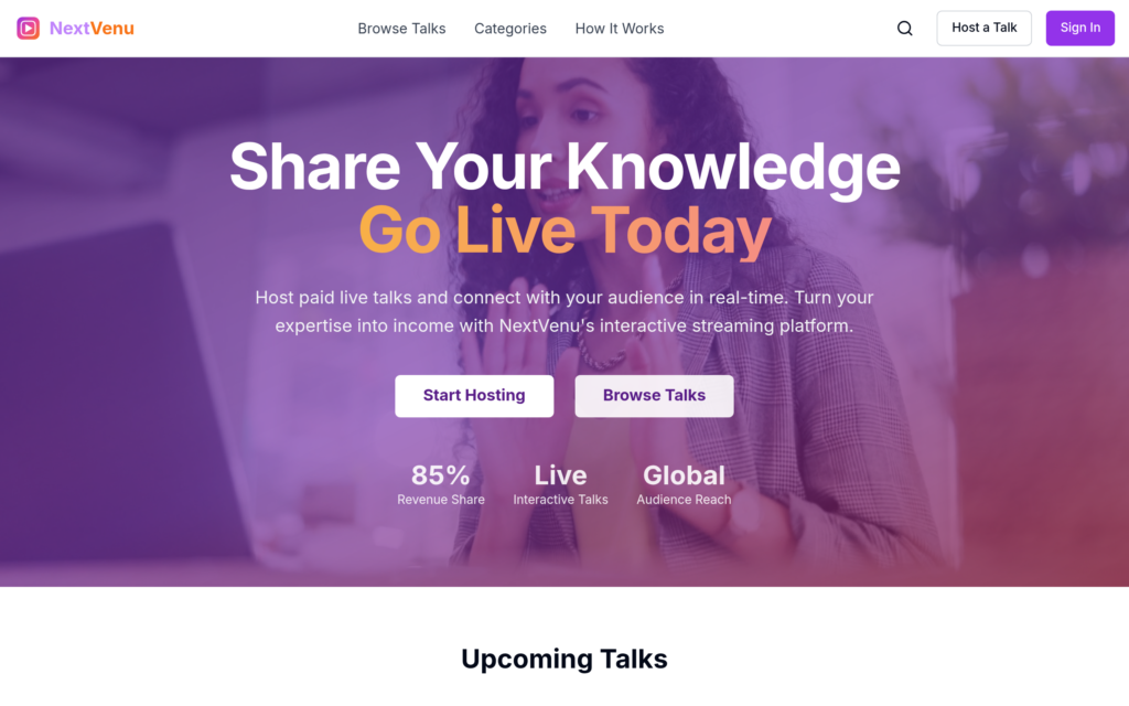 NextVenu.com screenshot